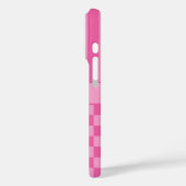 Pink Checkered Striped Personalized Case-Mate iPhoneケース (裏面 / 左)