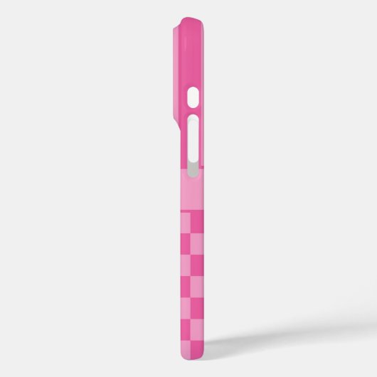 Pink Checkered Striped Personalized Case-Mate iPhoneケース (裏面 / 左)