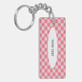 Pink Checks Custom キーホルダー (正面左)