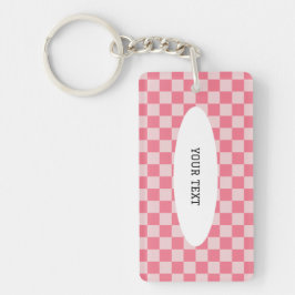 Pink Checks Custom キーホルダー
