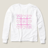 Pink Cheer Tic-Tac-Toe Valentine's Day Shirt  (デザイン正面)