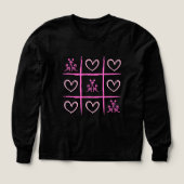 Pink Cheer Tic-Tac-Toe Valentine's Day Shirt  (デザイン正面)