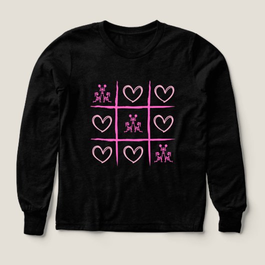 Pink Cheer Tic-Tac-Toe Valentine's Day Shirt  (デザイン正面)