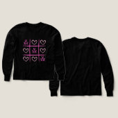 Pink Cheer Tic-Tac-Toe Valentine's Day Shirt  (デザイン 正面＆背面)