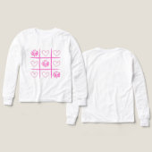 Pink Cheer Tic-Tac-Toe Valentine's Day Shirt  (デザイン 正面＆背面)