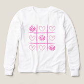 Pink Cheer Tic-Tac-Toe Valentine's Day Shirt  (デザイン正面)
