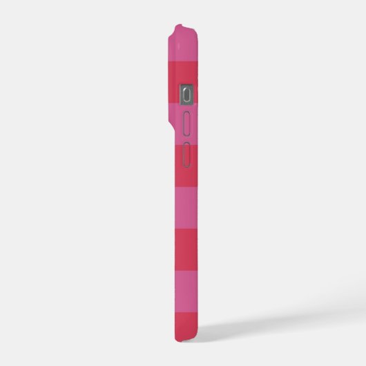 Pink Cheerful stripes pattern iPhoneケース (左側面)