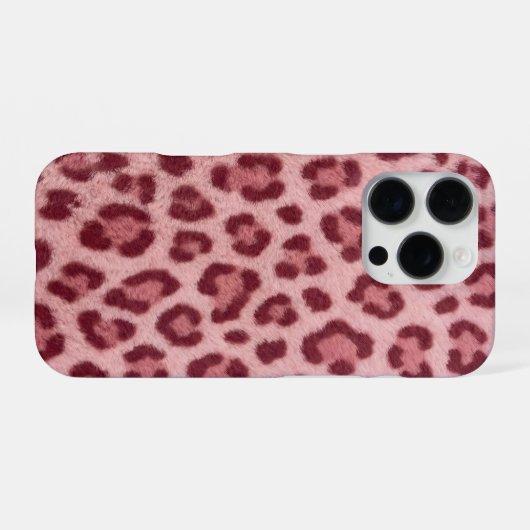 pink cheetah iPhone 16 Pro Max Case iPhoneケース (裏面横)