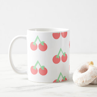 Pink Cherries Pattern コーヒーマグカップ
