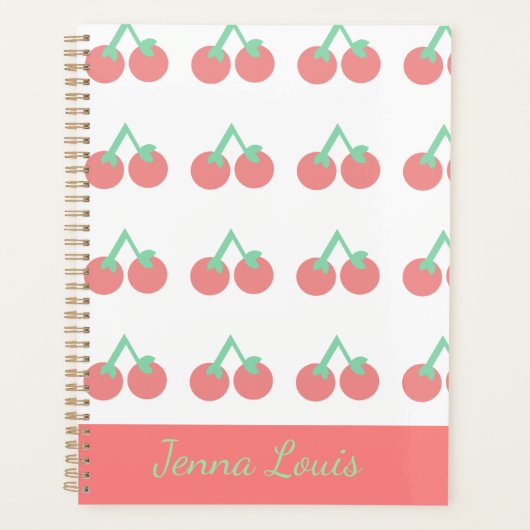 Pink Cherries Pattern  プランナー手帳 (正面)