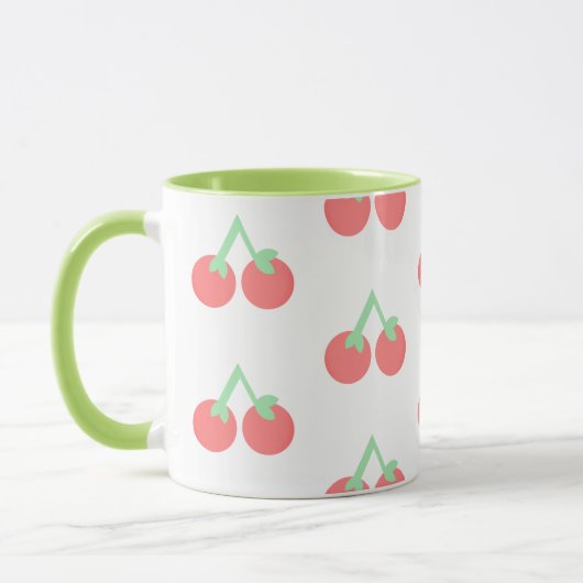 Pink Cherries Pattern マグカップ (左)