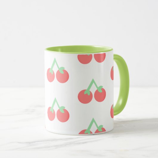 Pink Cherries Pattern マグカップ (正面右)