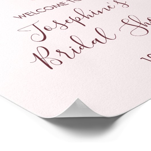 Pink Cherry Blossom Bridal Shower ポスター (角)