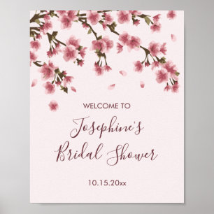 Pink Cherry Blossom Bridal Shower ポスター