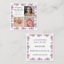 Pink Cherry Blossom Floral Doula Services スクエア名刺