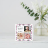 Pink Cherry Blossom Floral Doula Services スクエア名刺 (スタンド正面)
