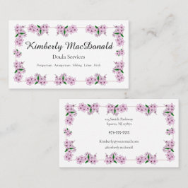 Pink Cherry Blossom Floral Doula Services 名刺