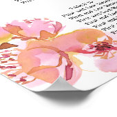 Pink Cherry Blossom Floral Wedding Seating Chart ポスター (角)