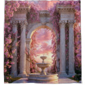 Pink Cherry Blossom Fountain Marble Arch シャワーカーテン (正面)