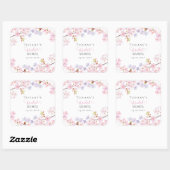 Pink Cherry Blossom in Bloom Garden Bridal Shower スクエアシール (シート)