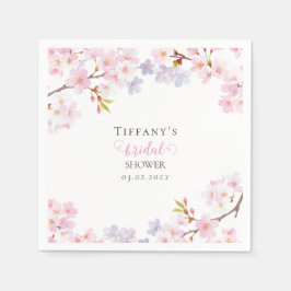 Pink Cherry Blossom in Bloom Garden Bridal Shower スタンダードカクテルナプキン