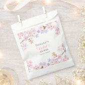 Pink Cherry Blossom in Bloom Garden Bridal Shower フェイバーバッグ (クリップ留めされた状態)