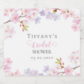 Pink Cherry Blossom in Bloom Garden Bridal Shower リキュールボトルラベル (シングルラベル)