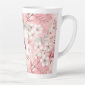 Pink cherry blossom monogram カフェラテマグ (右)