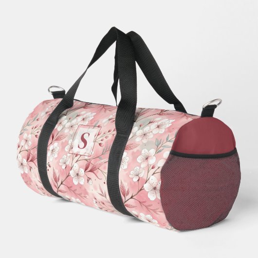 Pink cherry blossom monogram ダッフルバッグ (右コーナー)