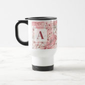 Pink cherry blossom monogram トラベルマグ (左)