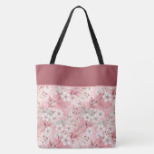 Pink cherry blossom monogram トートバッグ (裏面)