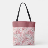Pink cherry blossom monogram トートバッグ (裏面)