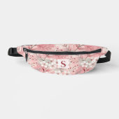 Pink cherry blossom monogram ファニーパック (正面)