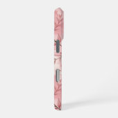 Pink cherry blossom monogram iPhoneケース (右側面)