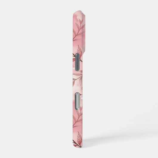 Pink cherry blossom monogram iPhoneケース (右側面)