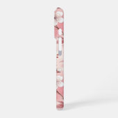 Pink cherry blossom monogram iPhoneケース (左側面)