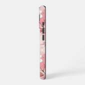 Pink cherry blossom monogram iPhone 16ケース (左側面)