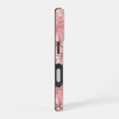Pink cherry blossom monogram iPhone 16ケース (右側面)