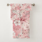 Pink cherry blossom Personalized バスタオルセット (インサイチュ)