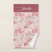 Pink cherry blossom Personalized バスタオルセット (ハンドタオル)