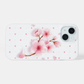 Pink cherry blossom phone case. iPhone 15ケース (裏面横)