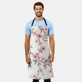 Pink Cherry Blossom Sakura Floral Pattern Spring エプロン (着用した状態)