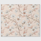 Pink Cherry Blossom Sakura Pattern on Pink (2) ラッピングペーパー (フラット)