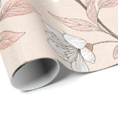 Pink Cherry Blossom Sakura Pattern on Pink (2) ラッピングペーパー (ロールコーナー)