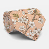 Pink Cherry Blossom Sakura Pattern on Pink (3) ネクタイ (ロール)