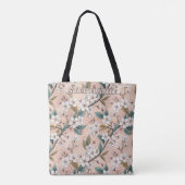 Pink Cherry Blossom Sakura Pattern on Pink (4) トートバッグ (裏面)