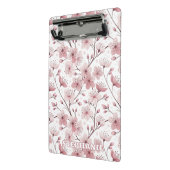 Pink Cherry Blossom Sakura Pattern on White (2) ミニクリップボード (アングル2)