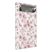 Pink Cherry Blossom Sakura Pattern on White (2) ミニクリップボード (アングル)