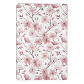 Pink Cherry Blossom Sakura Pattern on White (2) ミニクリップボード (裏面)