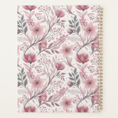 Pink Cherry Blossom Sakura Pattern on White (3) プランナー手帳 (裏面)